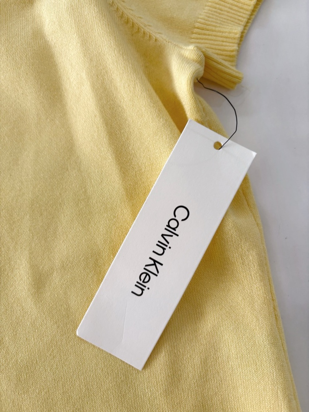 Calvin Klein Pale Yellow Short Sleeve Knit Tee - Picture 7 of 10